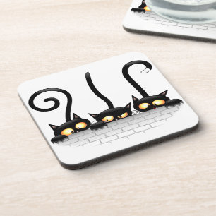 Cats Naughty, Playful and Funny Characters Beverage Coaster