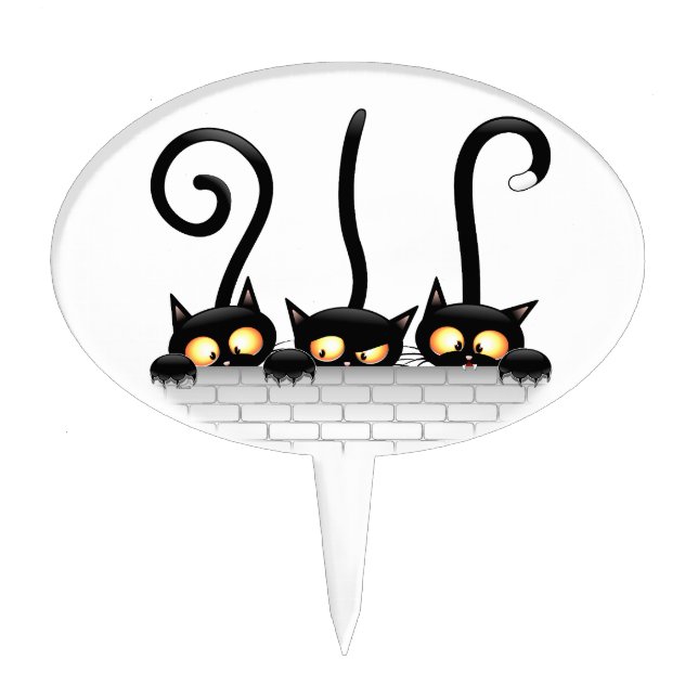 Cats Naughty, Playful and Funny Characters Cake Topper (Front)