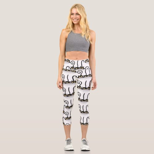 Cats Naughty Playful and Funny Characters Capri Leggings