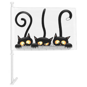 Cats Naughty, Playful and Funny Characters Car Flag