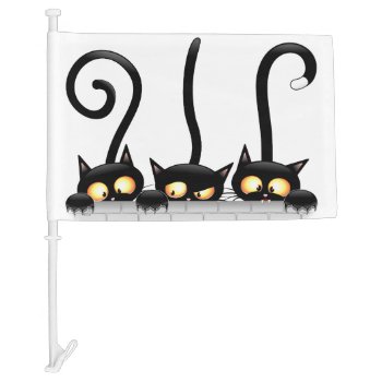 Cats Naughty  Playful And Funny Characters Car Flag by Bluedarkat at Zazzle