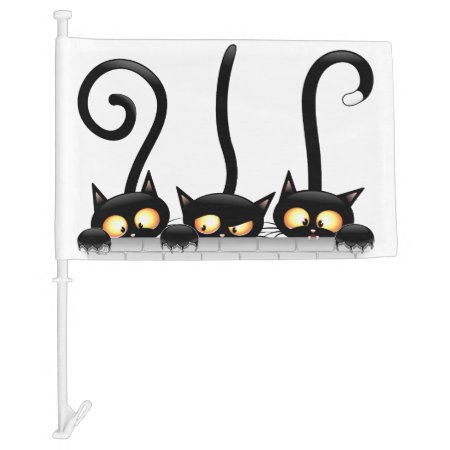 Cats Naughty, Playful And Funny Characters Car Flag