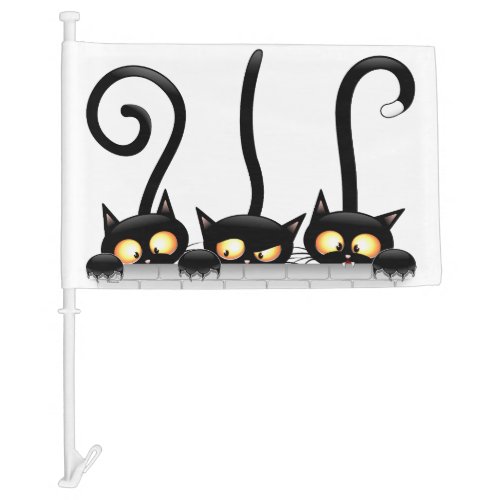 Cats Naughty Playful and Funny Characters Car Flag