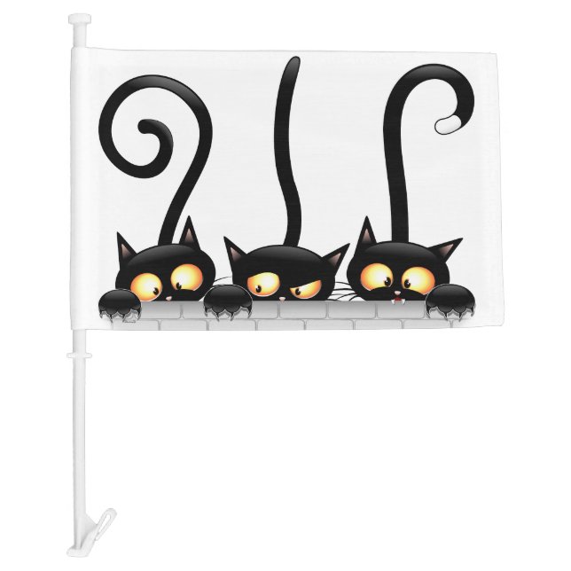Cats Naughty, Playful and Funny Characters Car Flag (Front)