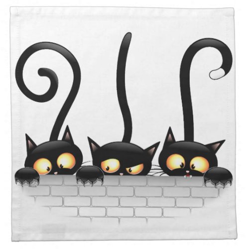 Cats Naughty Playful and Funny Characters Cloth Napkin