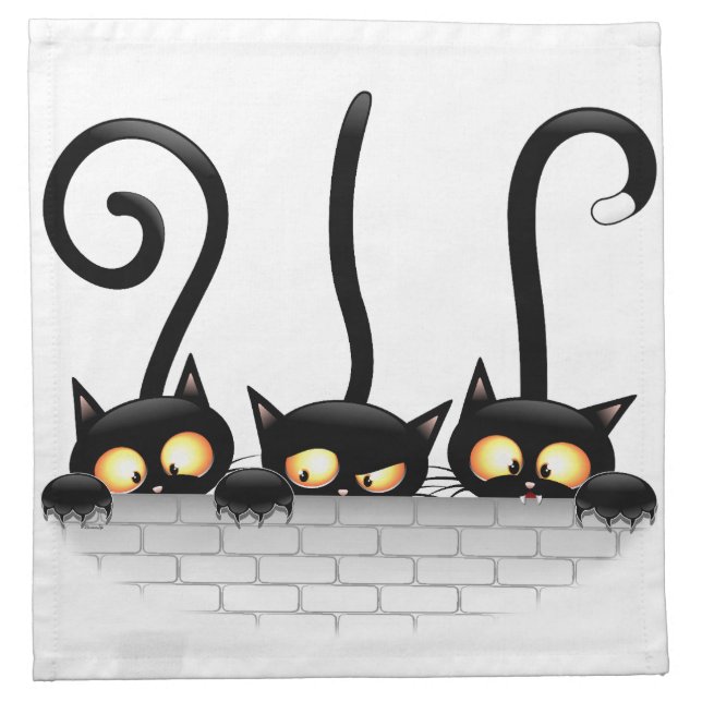 Cats Naughty, Playful and Funny Characters Cloth Napkin (Front)