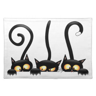 Cats Naughty, Playful and Funny Characters Cloth Placemat