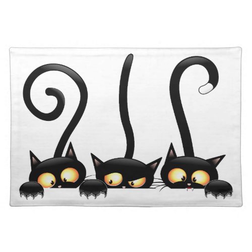 Cats Naughty Playful and Funny Characters Cloth Placemat
