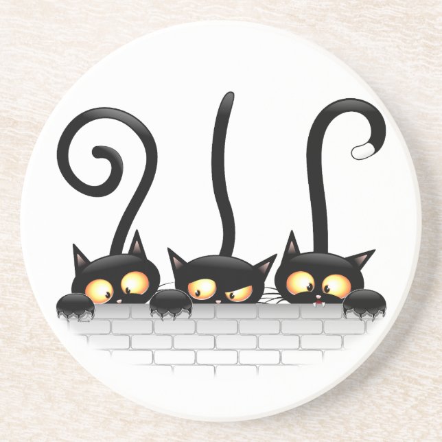 Cats Naughty, Playful and Funny Characters Coaster (Front)