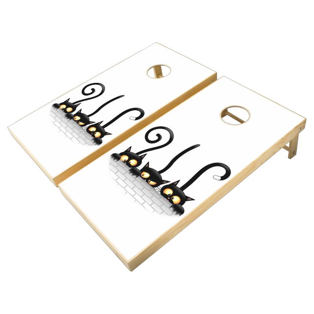Cats Naughty, Playful and Funny Characters Cornhole Set (Angled)