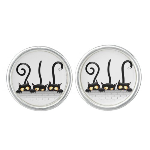 Cats Naughty Playful and Funny Characters Cufflinks