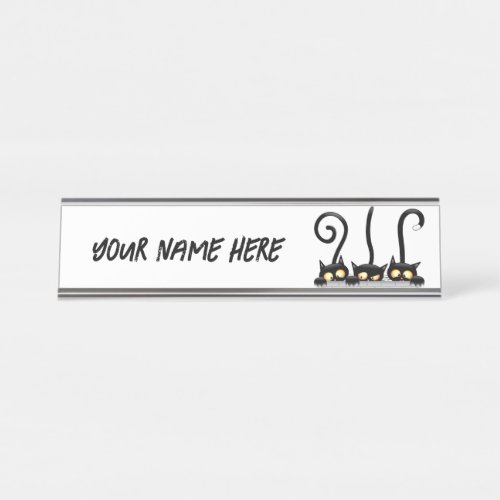 Cats Naughty Playful and Funny Characters Desk Name Plate
