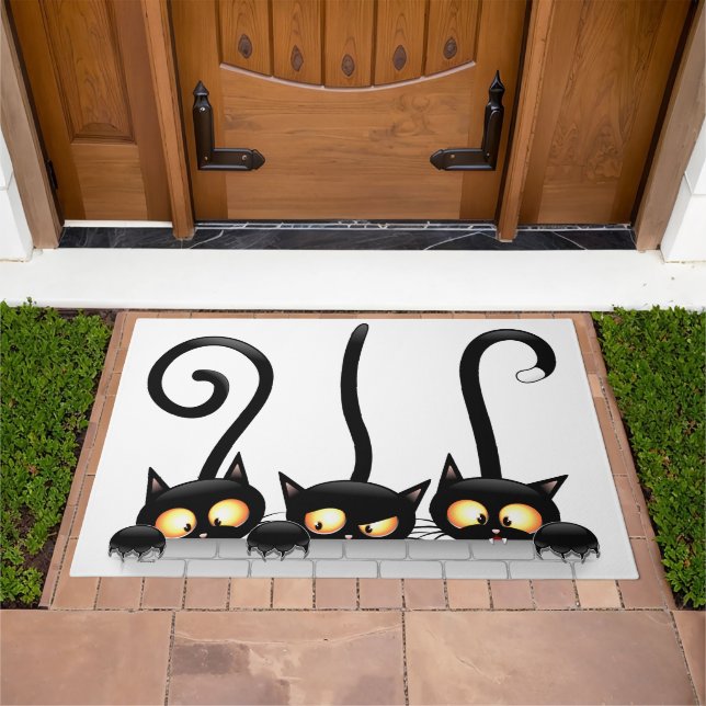 Cats Naughty, Playful and Funny Characters Doormat (Outdoor)