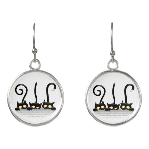 Cats Naughty Playful and Funny Characters Earrings