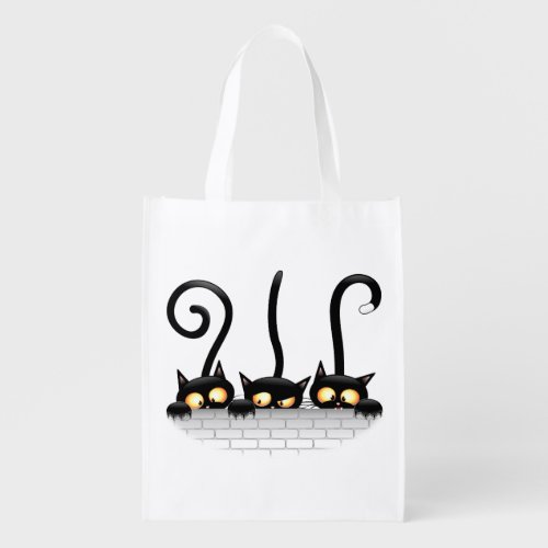 Cats Naughty Playful and Funny Characters Grocery Bag