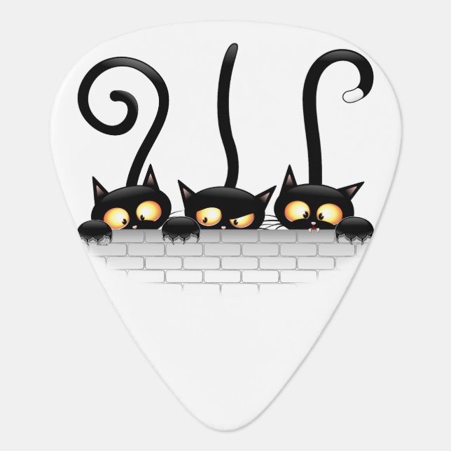 Cats Naughty, Playful and Funny Characters Guitar Pick (Front)
