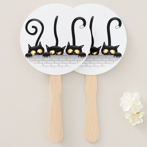 Cats Naughty Playful and Funny Characters Hand Fan
