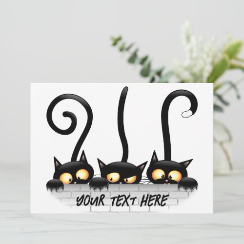 Cats Naughty Playful and Funny Characters Invitation