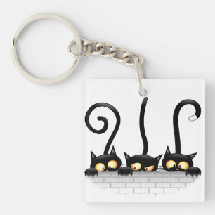 Cats Naughty, Playful and Funny Characters Keychain