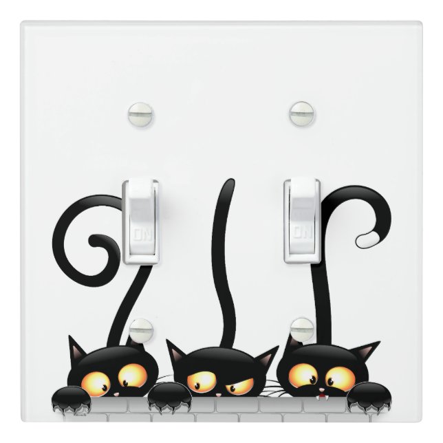 Cats Naughty, Playful and Funny Characters Light Switch Cover (In Situ)