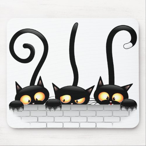 Cats Naughty Playful and Funny Characters Mouse Pad