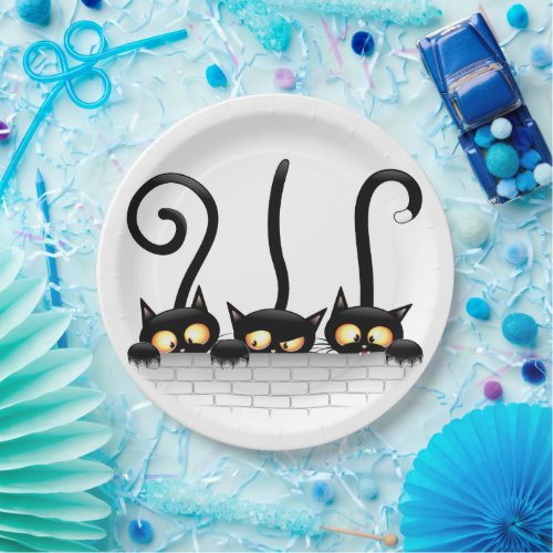 Cats Naughty Playful and Funny Characters Paper Plates