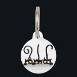 Cats Naughty, Playful and Funny Characters Pet ID Tag<br><div class="desc">Three cute and playful Black Kitties,  naughty and fun,  looking like waiting someone passing by,  just to scare him! Original Vector Graphic Art Copyright © BluedarkArt TheChameleonArt.</div>