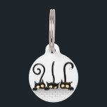 Cats Naughty, Playful and Funny Characters Pet ID Tag<br><div class="desc">Three cute and playful Black Kitties,  naughty and fun,  looking like waiting someone passing by,  just to scare him! Original Vector Graphic Art Copyright © BluedarkArt TheChameleonArt.</div>