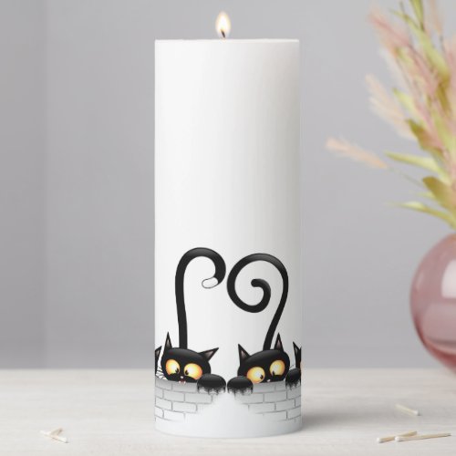 Cats Naughty Playful and Funny Characters Pillar Candle