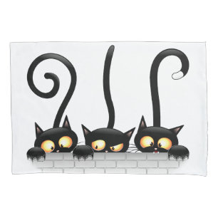 Cats Naughty, Playful and Funny Characters Pillow Case