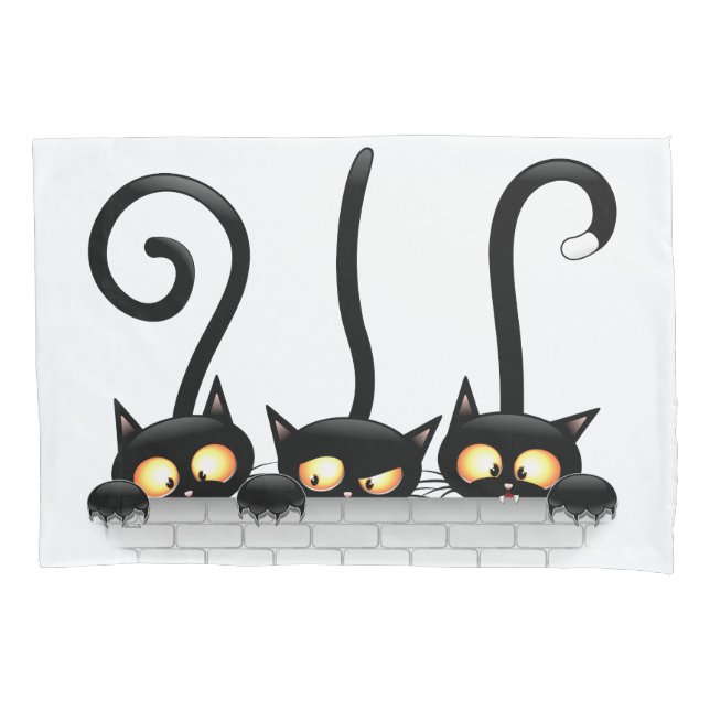 Cats Naughty, Playful and Funny Characters Pillow Case (Front)