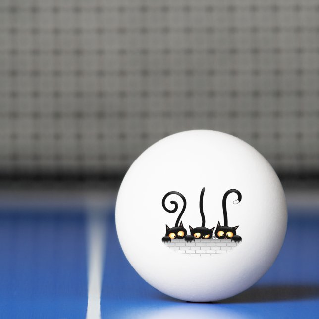 Cats Naughty, Playful and Funny Characters Ping Pong Ball (Net)