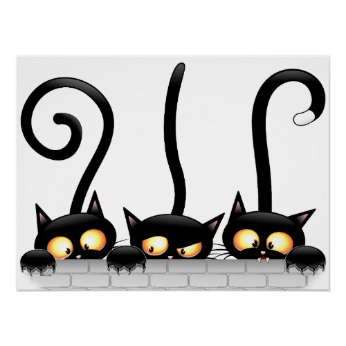 Cats Naughty Playful and Funny Characters Poster