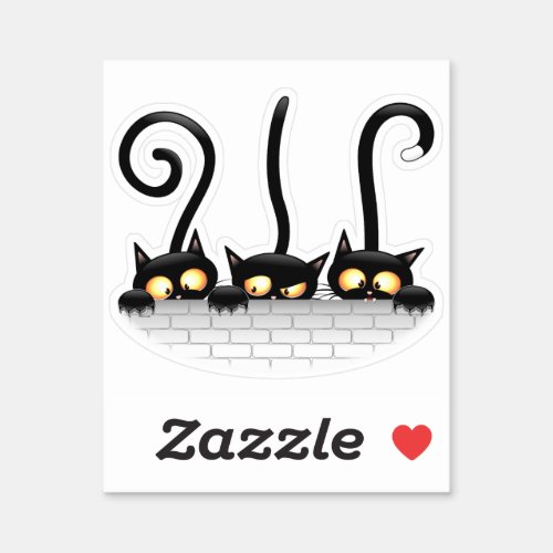 Cats Naughty Playful and Funny Characters Sticker
