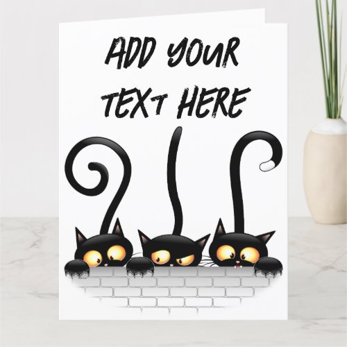 Cats Naughty Playful and Funny Characters Thank You Card