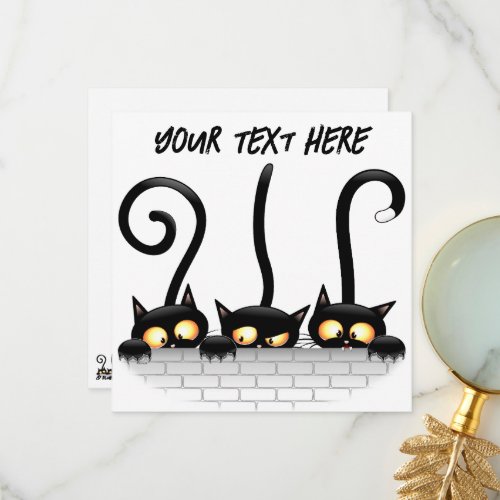 Cats Naughty Playful and Funny Characters Thank You Card