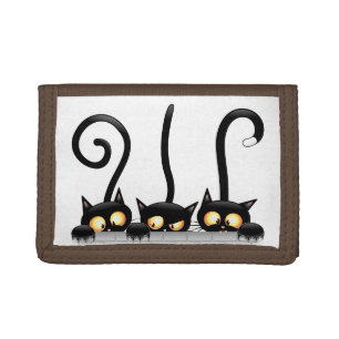 Cats Naughty, Playful and Funny Characters Tri-fold Wallet