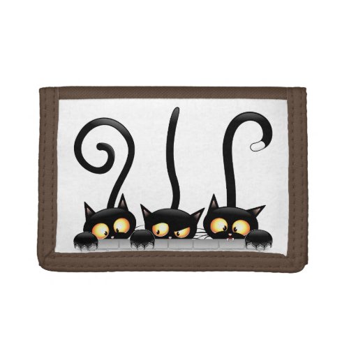 Cats Naughty Playful and Funny Characters Trifold Wallet