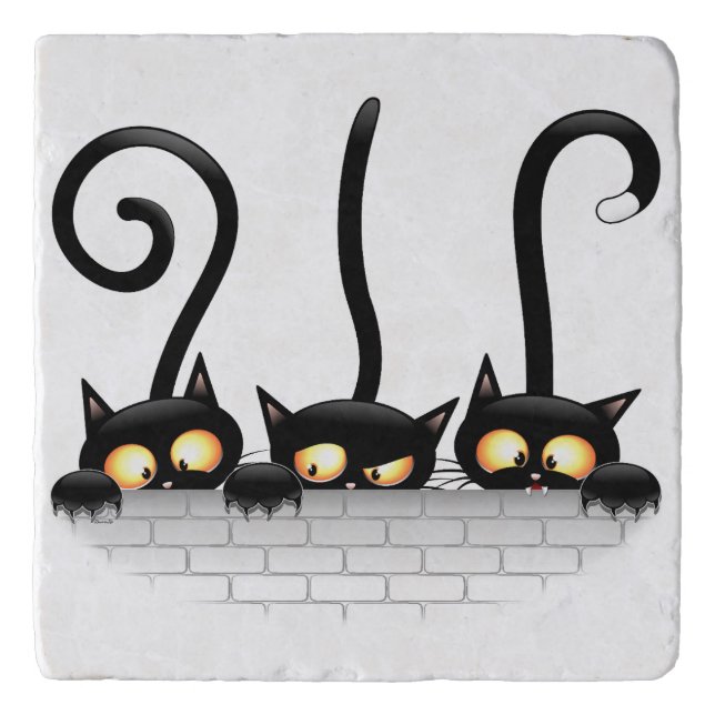 Cats Naughty, Playful and Funny Characters Trivet (Front)