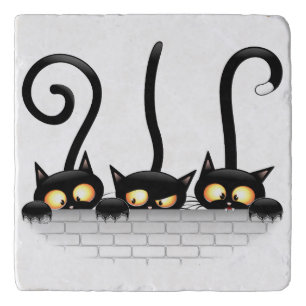 Cats Naughty, Playful and Funny Characters Trivet