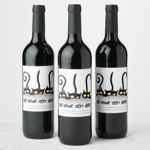 Cats Naughty Playful and Funny Characters Wine Label