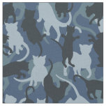Cats Navy Camouflage Fabric