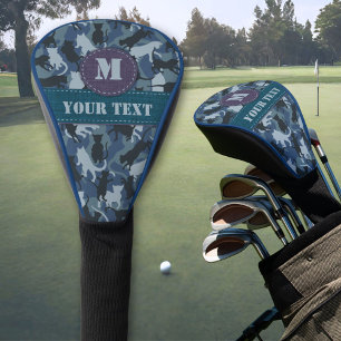 Cats Navy Camouflage Golf Head Cover