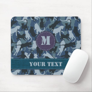 Cats Navy Camouflage Mouse Pad