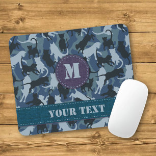 Cats Navy Camouflage Mouse Pad