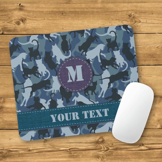 Cats Navy Camouflage Mouse Pad (Creator Uploaded)