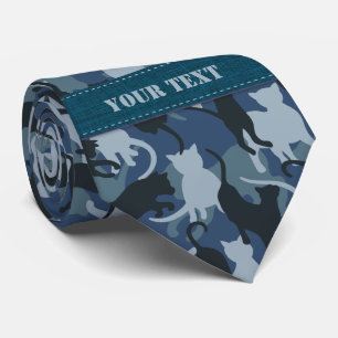 Cats Navy Camouflage Neck Tie