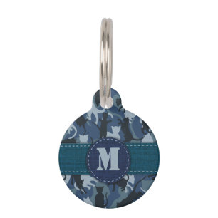 Cats Navy Camouflage Pet ID Tag