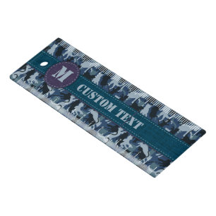 Cats Navy Camouflage Ruler