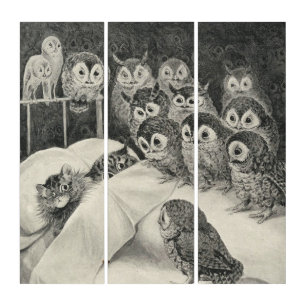 Cats Nightmare. Louis Wain Triptych